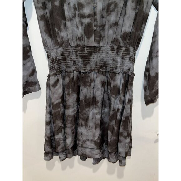 Rails Gray Slate Tie-Dye Long Sleeve Mini Jasmine Dress Women's Size M - Picture 5 of 11